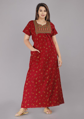 Chandora Women Nighty(Red)