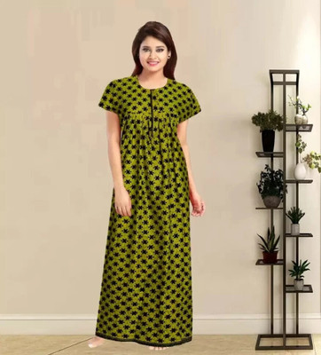 Homezilla Women Nighty(Green)