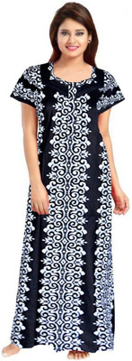 SINDHU ENTERPRISES Women Nighty(Black)