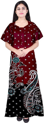 VILAKSHAN Flared/A-line Gown(Maroon)