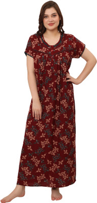 Ms.Lingies Women Maternity/Nursing Nighty(Maroon)