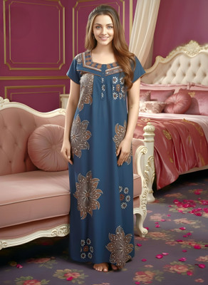 digihousemedia Women Nighty(Dark Blue)