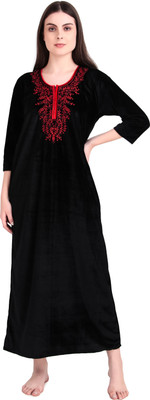 ovida Women Nighty(Black)