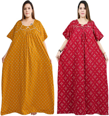Bindass female collection Women Nighty(Yellow, Red)