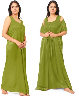 NOC Women Nighty with Robe(Light Green)