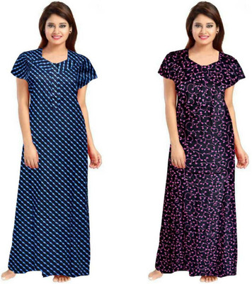Navya Silvar Women Nighty(Multicolor)