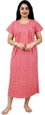 saanvi collection Women Nighty(Pink)