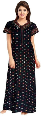 Breezly Women Nighty(Black)
