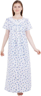 mdp Women Nighty(Blue, White)