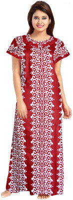 ARCADIAA Women Nightdress(Maroon)