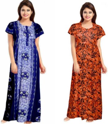 Navya Silvar Women Nighty Set(Multicolor)