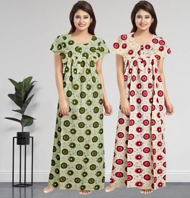 HansFashion Women Nighty(Multicolor)