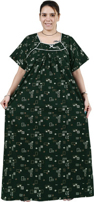 UpperCollection Women Nighty(Dark Green)