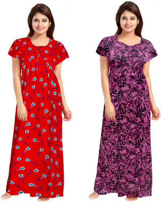 Vatatmaj Creations Women Nighty(Red)