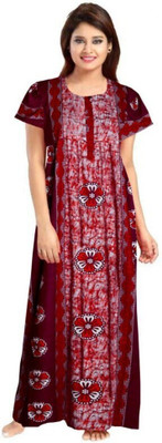 DreamBe Women Nighty Set(Maroon)