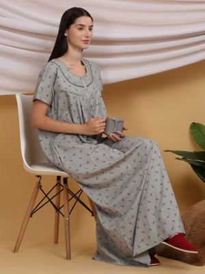 SWEET DREAMS Women Nighty(Grey)