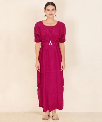 Ali Textiles Women Nighty(Maroon)