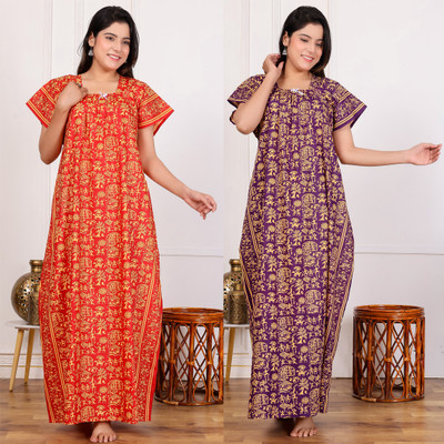 RAKESH FASHION Women Nighty(Purple)