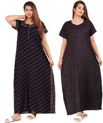 Ruishee Women Nighty(Black)