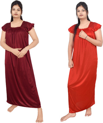 Hargun Women Nighty(Maroon)