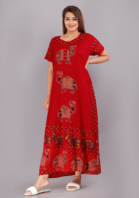 VRSU Women Nightdress(Red)
