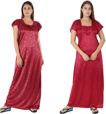 INSTRY Women Nighty(Maroon)