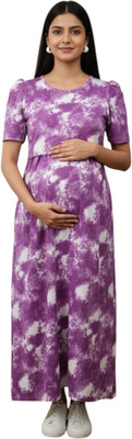 Juana Women Maternity/Nursing Nighty(Purple)
