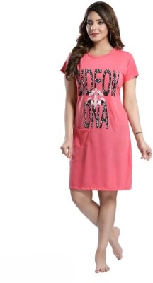 Punnu Women Nightshirts(Pink)