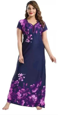 HR creation Women Nighty(Purple, Blue)
