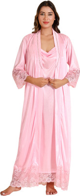 House of Elorra Women Nightdress(Pink)