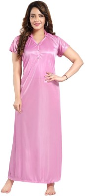 Zionity Women Nighty(Pink)