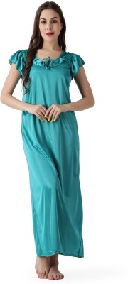 Mixopia Women Nighty(Green)