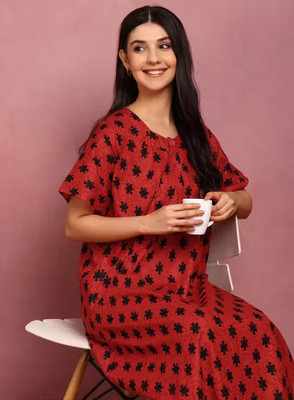VRSU Women Nightdress(Red)