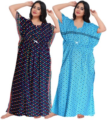 Veena Enterprises Women Nighty(Multicolor)