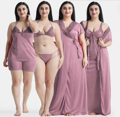 XPIOX Women Nighty(Pink)