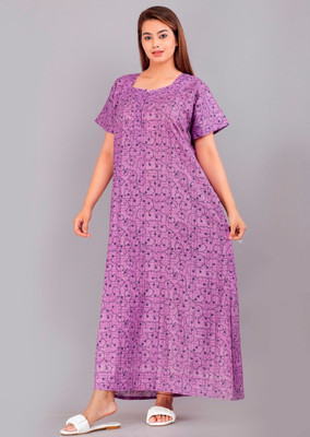 BHOOMI ENTERPRISES Women Nighty(Purple)