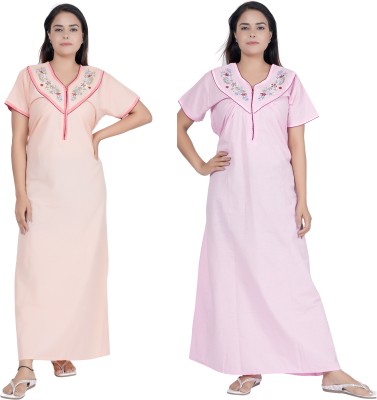 JECCEFASHION Women Nighty(Pink)