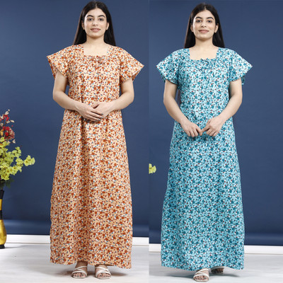 PINK CITY MART Women Nighty(Multicolor)