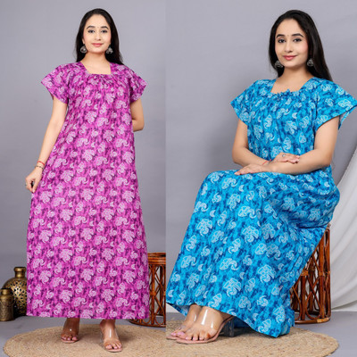 DivyaFashion Women Nighty(Multicolor)
