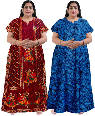 Sarthak Creation Women Nighty(Multicolor)
