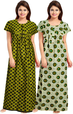 Hans Craft Women Nighty Set(Multicolor)