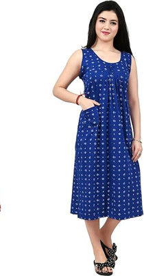 saanvi collection Women Nighty(Blue)