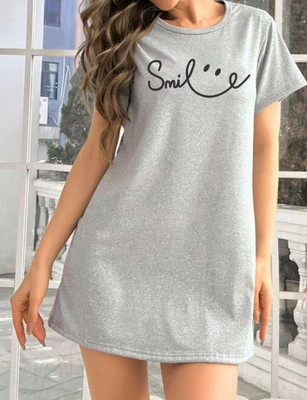 Calm Down Women Nighty(Grey)