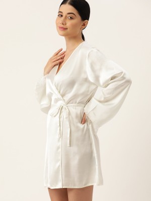 ETC Women Nighty with Robe(White)