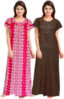 shyam enterprises Women Nighty(Pink, Multicolor)