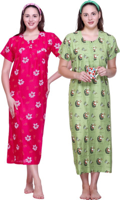 First Sleep Women Nighty(Multicolor)