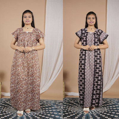 PremStyles Women Nighty(Maroon)