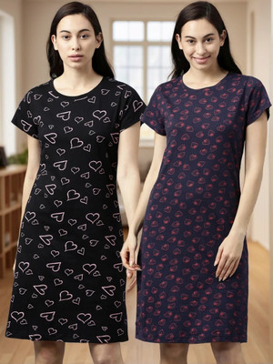 Kryptic Women Nighty(Multicolor)