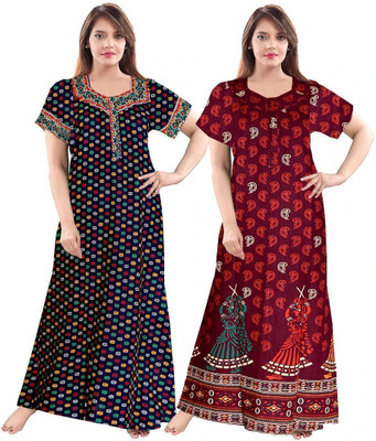 Geet Ethnica Women Nighty(Multicolor)
