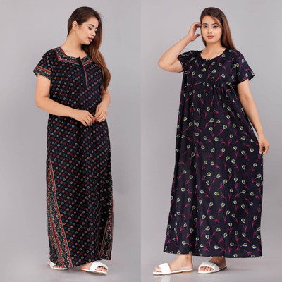 NIRMALA FASHIONS Women Nightdress(Blue)